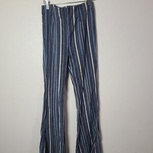 Free People Pants Womens Blue Stripe Flare XS